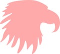 Solid Pink Eagle Head Silhouette Simple Vector Graphic Royalty Free Stock Photo