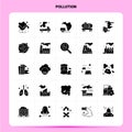 Solid 25 Pollution Icon set. Vector Glyph Style Design Black Icons Set. Web and Mobile Business ideas design Vector Illustration Royalty Free Stock Photo