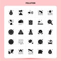 Solid 25 Pollution Icon set. Vector Glyph Style Design Black Icons Set. Web and Mobile Business ideas design Vector Illustration Royalty Free Stock Photo