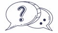 Solid Question Mark Speech Bubbles Inquiry Dialogue, vector design Generative AI Royalty Free Stock Photo