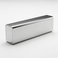 Polished Silver Rectangular Bar with Rounded Edges on White Background metal metallic Royalty Free Stock Photo