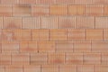 Solid red brick wall of a house under construction Royalty Free Stock Photo