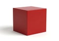 A solid red rectangular prism object isolated on a pure white background surface Royalty Free Stock Photo