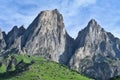 Solid rocks of Mount Tsey-Loam in the morning light Royalty Free Stock Photo