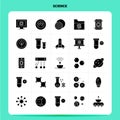 Solid 25 Science Icon set. Vector Glyph Style Design Black Icons Set. Web and Mobile Business ideas design Vector Illustration Royalty Free Stock Photo