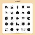 Solid 25 Science Icon set. Vector Glyph Style Design Black Icons Set. Web and Mobile Business ideas design Vector Illustration Royalty Free Stock Photo
