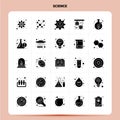 Solid 25 Science Icon set. Vector Glyph Style Design Black Icons Set. Web and Mobile Business ideas design Vector Illustration Royalty Free Stock Photo