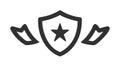 Solid Shield with Star and Wings for Valor & Achievement, vector design Generative AI Royalty Free Stock Photo