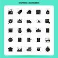 Solid 25 Shopping & ECommerce Icon set. Vector Glyph Style Design Black Icons Set. Web and Mobile Business ideas design Vector Royalty Free Stock Photo