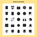 Solid 25 Sports & Activities Icon set. Vector Glyph Style Design Black Icons Set. Web and Mobile Business ideas design Vector Royalty Free Stock Photo