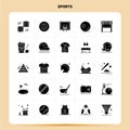 Solid 25 Sports Icon set. Vector Glyph Style Design Black Icons Set. Web and Mobile Business ideas design Vector Illustration Royalty Free Stock Photo