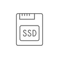 Solid state drive line icon Royalty Free Stock Photo