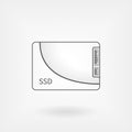 Solid state drive line icon Royalty Free Stock Photo