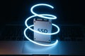SSD technology showcased on a laptop with glowing effect in a dark setting Royalty Free Stock Photo