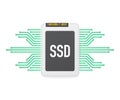 Solid State Drive, ssd polygon, computer device, hard disk. Vector illustration. Royalty Free Stock Photo