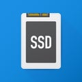 Solid State Drive, ssd polygon, computer device, hard disk. Vector illustration. Royalty Free Stock Photo