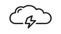 Solid Storm Cloud Icon with Lightning Bolt, vector design Generative AI Royalty Free Stock Photo