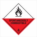 Hazardous HAZMAT Material Label IATA Transportation Class 4 Substances Liable to Spontaneous Combustion Division 4.2