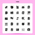 Solid 25 Taxes Icon set. Vector Glyph Style Design Black Icons Set. Web and Mobile Business ideas design Vector Illustration Royalty Free Stock Photo