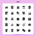 Solid 25 Taxes Icon set. Vector Glyph Style Design Black Icons Set. Web and Mobile Business ideas design Vector Illustration Royalty Free Stock Photo