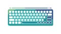 Solid Teal Computer Keyboard, Modern Digital Input Device, vector design Generative AI Royalty Free Stock Photo