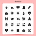 Solid 25 Technology Icon set. Vector Glyph Style Design Black Icons Set. Web and Mobile Business ideas design Vector Illustration Royalty Free Stock Photo