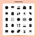 Solid 25 Thanks Giving Icon set. Vector Glyph Style Design Black Icons Set. Web and Mobile Business ideas design Vector