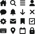 Solid UI Interface Icons Set for Web and Mobile Apps Royalty Free Stock Photo