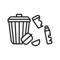 Solid waste icon Black line art vector logo Royalty Free Stock Photo