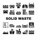 Solid Waste Management Business Icons Set Vector