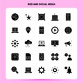 Solid 25 Web and Social Media Icon set. Vector Glyph Style Design Black Icons Set. Web and Mobile Business ideas design Vector Royalty Free Stock Photo