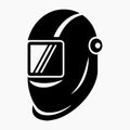 Solid welding helmet icon isolated on white background Royalty Free Stock Photo