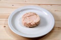 Canned white tuna on plate Royalty Free Stock Photo