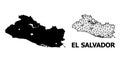 Solid and Wire Frame Map of El Salvador