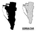 Solid and Wire Frame Map of Gibraltar