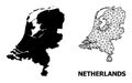 Solid and Wire Frame Map of Netherlands