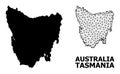 Solid and Wire Frame Map of Tasmania Island Royalty Free Stock Photo
