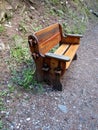 Solid wood bench made without using nails, screws or glue