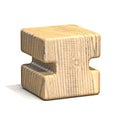 Solid wooden cube font Letter I 3D