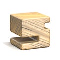 Solid wooden cube font Number 5 FIVE 3D