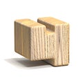Solid wooden cube font Number 4 FOUR 3D