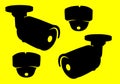 solid yellow background black CCTV image