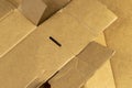 solid yellow cardboard for packaging products, a part of corrugated cardboard Royalty Free Stock Photo