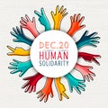 Solidarity Day illustration with diversity hands