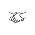 Solidarity hands gesture line icon Royalty Free Stock Photo