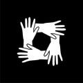 Solidarity hands icon isolated on black background Royalty Free Stock Photo