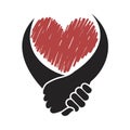 Solidarity heart symbol