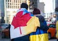 Solidarity with Ukraine at Stand With Ukraine Rally in Toronto, Canada