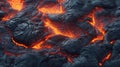 Solidified hot lava texture of eruption volcan. Generative AI