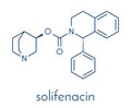 Solifenacin overactive bladder drug molecule. Skeletal formula.